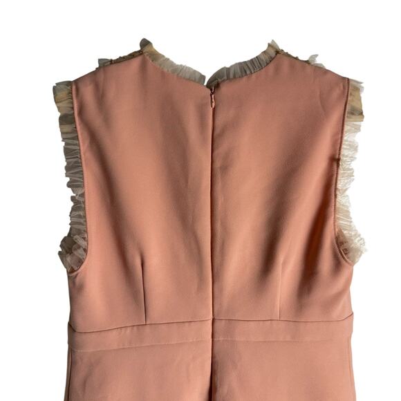 Elisabetta Franchi Blush Pink Sleeveless Frilly Bow Preppy Sheath Mini Dress 4 - Picture 12 of 16